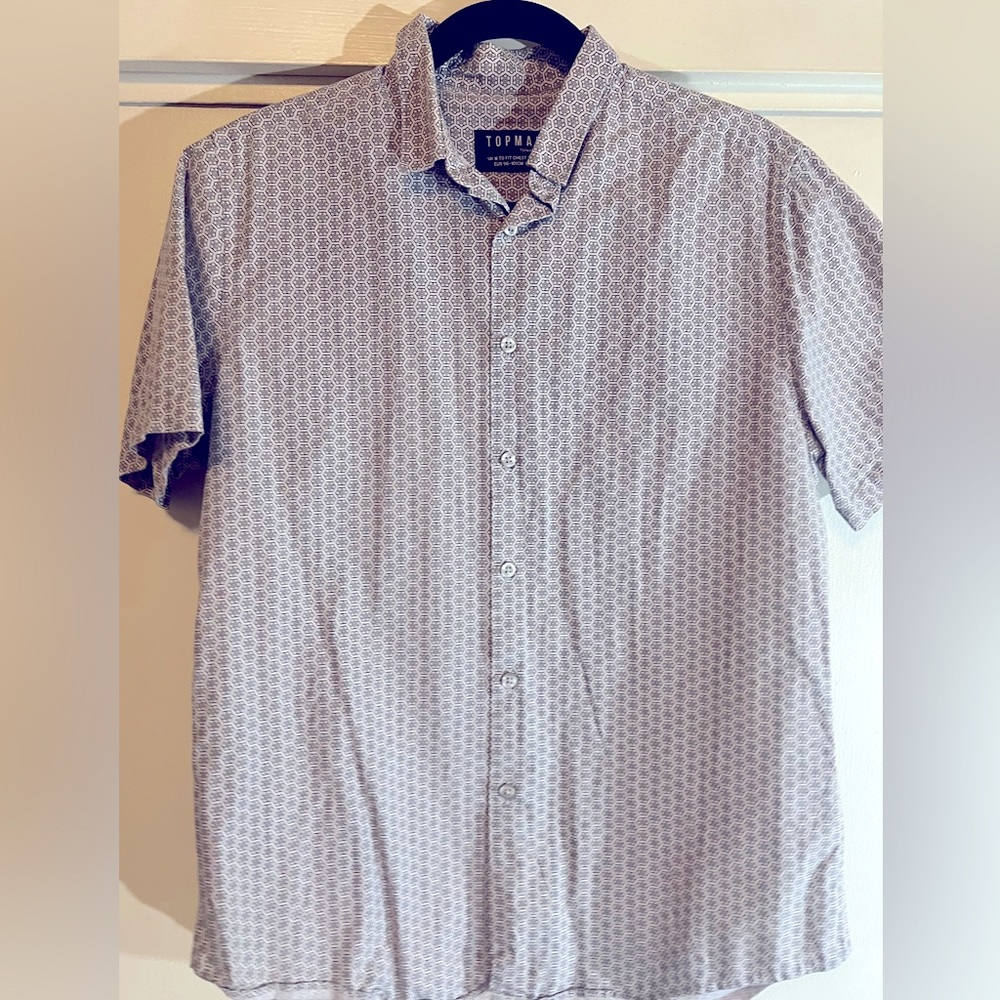 Topman geometric short sleeve shirt